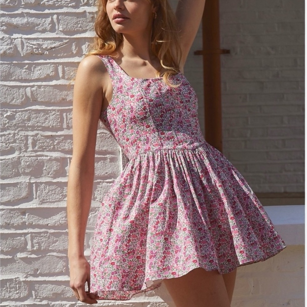 LoveShackFancy Strawberry Jam Floral Dress